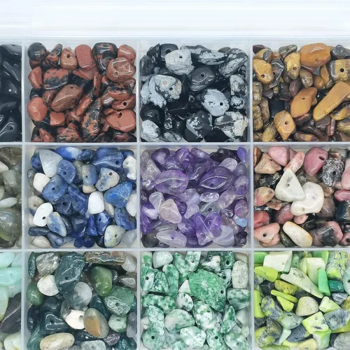Miniatura 6 de Cuentas de piedras preciosas para hacer joyas DIY, cristales de energía curativa con pulido, cuentas irregulares trituradas con forma irregular