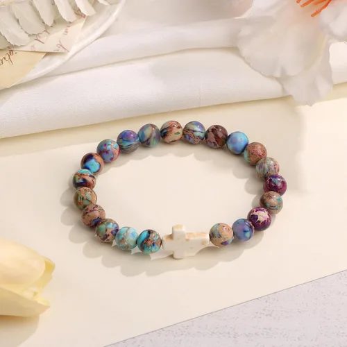 Miniatura 4 de JoycuFF Christian Gifts, Cross Bracelet for Women Girls, Faith Easter Catholic Religious Christian Jewelry, Meaningful Baptism Communion Natural