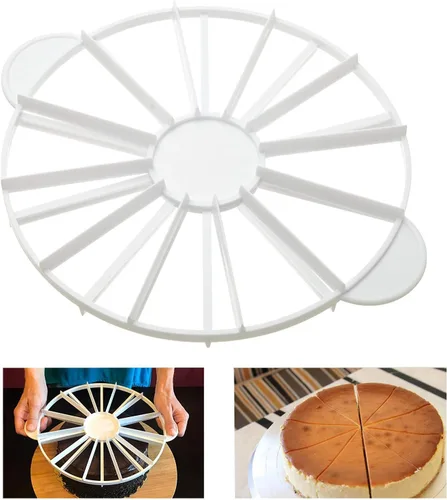 Marcador redondo para rebanadas y rebanadoras de tartas, divisor de pasteles, cortador de tarta de queso, marcador de porciones de pastel de doble