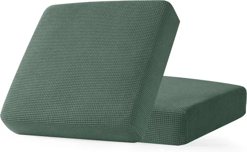 Miniatura 62 de CHUN YI - Funda elástica de cojín para sofá biplaza, funda de asiento de sofá con tela jacquard de elastano (mediana, color marfil blanco)