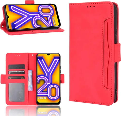 Miniatura 6 de Funda para Vivo Y20 2020, funda para Vivo Y20 2020 V2029 / Y20i V2027 Funda de piel sintética con tapa para Vivo Y20 2020, color negro