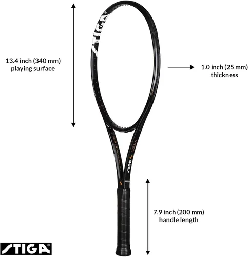 Miniatura 2 de STIGA Arena Unstrung Tennis Racket, Precision Carbon Fiber Racket Frame for Advanced & Experienced Tennis Players, Competition Approved