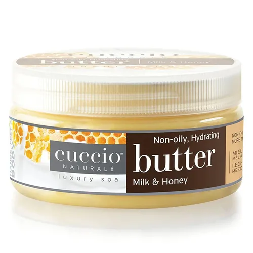 Cuccio Loción para manos, cuerpo y pies – Mezcla de leche y mantequilla de miel – Hidratante ultra hidratante y no grasa para una piel suave y