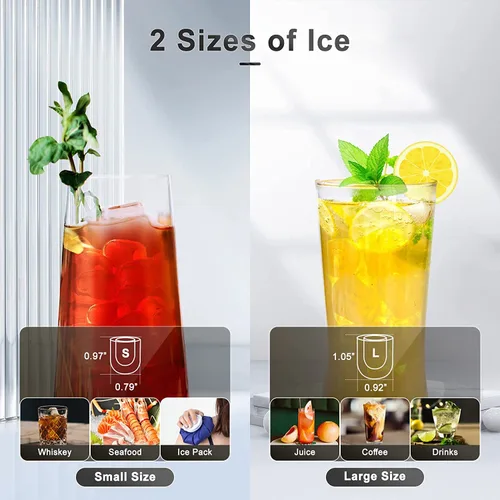 Miniatura 3 de Antarctic Star Máquina portátil de hielo para encimera con asa, máquinas de autolimpieza, 26 libras/24 horas, 9 cubos listos en 6 minutos, hielo S/L