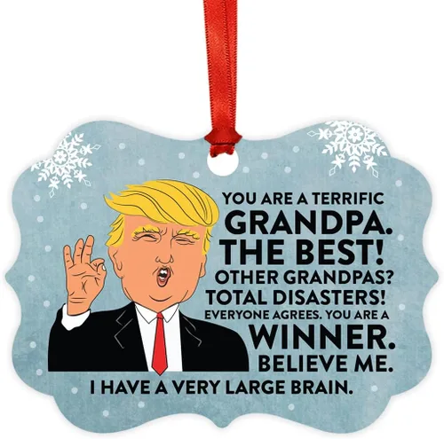 Miniatura 18 de Andaz Press Divertido presidente Donald Trump Fancy Frame Recuerdo Adorno de Navidad Regalo de mordaza, Perra fantástica, 1 paquete, ideas de regalo