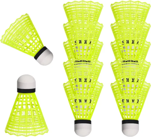 ZIYIZE Paquete de 12 bolas de bádminton de nailon con gran estabilidad y durabilidad, volante para deportes de interior y exterior, entrenamiento de