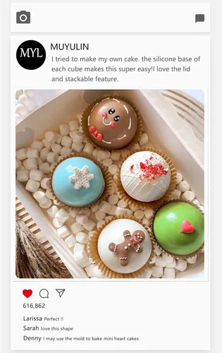 Miniatura 5 de Molde de silicona de fondant de hombre de jengibre navideño, 5 paquetes con copo de nieve, Papá Noel, moldes de chocolate para hornear galletas