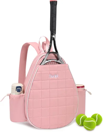 Miniatura 9 de Mochila de tenis Sucipi, mochila de tenis acolchada con bandolera cruzada, bolsas para raquetas de tenis resistentes al agua para mujeres y hombres