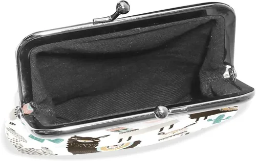 Miniatura 5 de Monedero retro con hebilla de cierre de beso, cartera pequeña para mujeres y niñas, Linda llama.