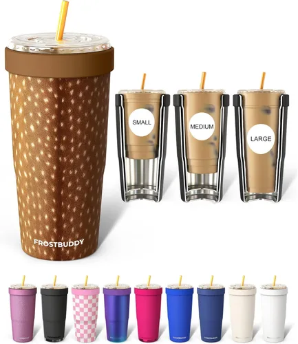 Miniatura 32 de Frost Buddy Togo Buddy - Vaso de acero inoxidable con aislamiento al vacío de 30 onzas, taza de café para llevar, taza de café helado, manga de café