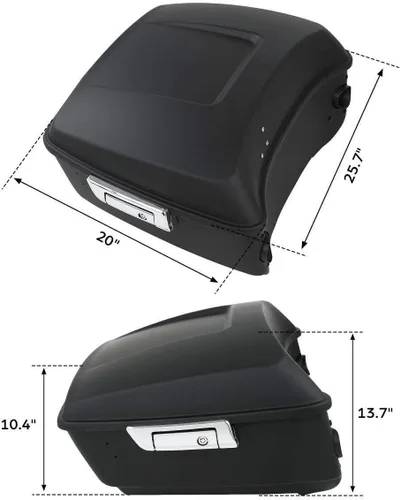 Miniatura 3 de TCMT Caja de maletero trasera con respaldo para motocicleta, rejilla portaequipajes de 2 plazas, para Harley 2014-2025 Touring CVO Road King Street