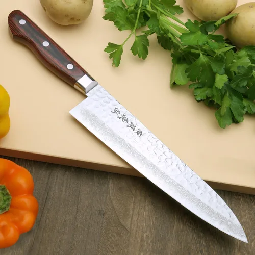 Miniatura 6 de Yoshihiro Cuchillo de Gyuto de damasco forjado, cubierto, Not Applicable