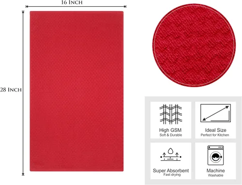 Miniatura 2 de COTTON CRAFT Amazing Kitchen Towels – Juego de 8 toallas de rizo – 100% algodón Euro Café Waffle Weave – Suave y absorbente, de secado rápido