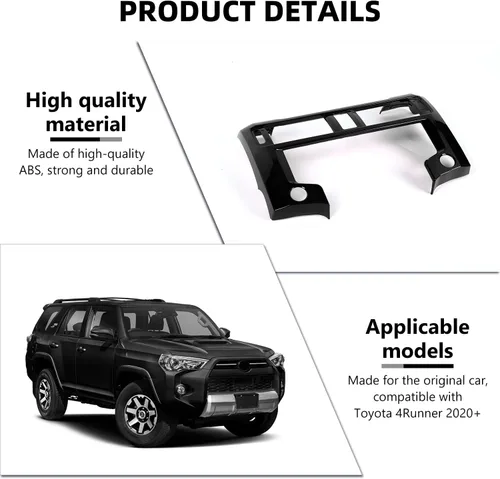 Miniatura 3 de RAZPOY Borde para panel de navegación, cubierta de tablero GPS para consola central compatible con Toyota 4Runner 2020-2023, color negro Fibra