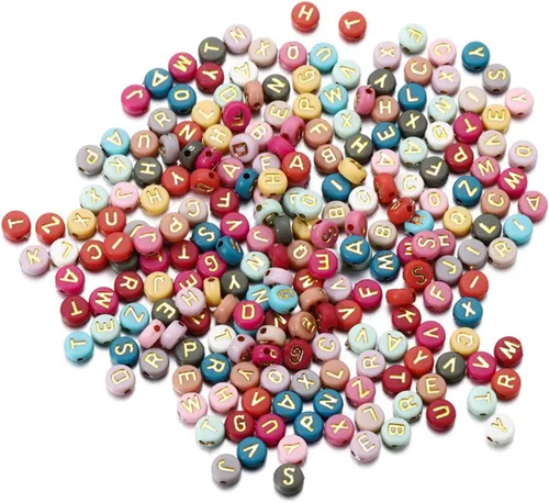 100-500 unids/bolsa de acrílico con letras del alfabeto, espaciador, cuentas sueltas hechas a mano para hacer joyas DIY, encontrar accesorios de