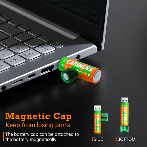 Miniatura 3 de Baterías AA recargables USB integradas 1850 mWh pilas AA recargables de 1.5 V doble A con indicador de carga LED, paquete de 4