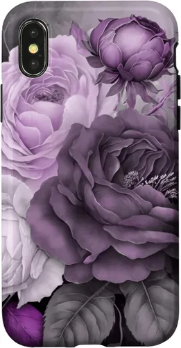 Miniatura 5 de Purple Watercolor Rose Flower Bouquet on Gray Case for iPhone 17