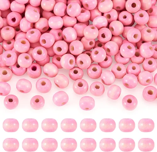 Miniatura 5 de Craftdady 200 cuentas espaciadoras redondas de madera natural negra de 0.394 pulgadas (0.394 in), cuentas sueltas para manualidades, joyería