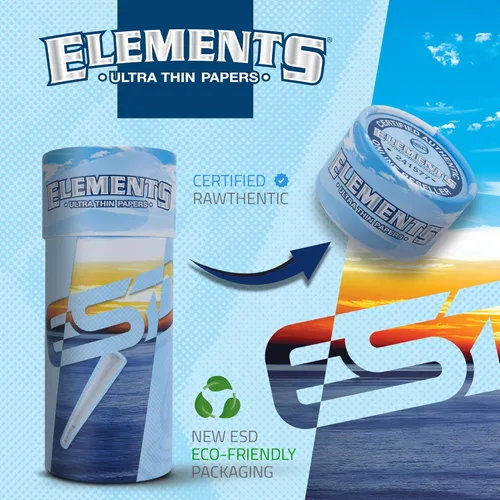 Miniatura 5 de RAW - Elements - Conos de papel para liar ultrafinos 1 1/4 Paquete de 100 Pre enrollados con puntas y tubos de embalaje incluidos