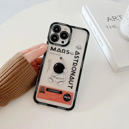 Miniatura 2 de Yonds Queen Funda transparente para iPhone 11, diseño de luna de astronauta espacial de astronauta de dibujos animados, elegante diseño de luna