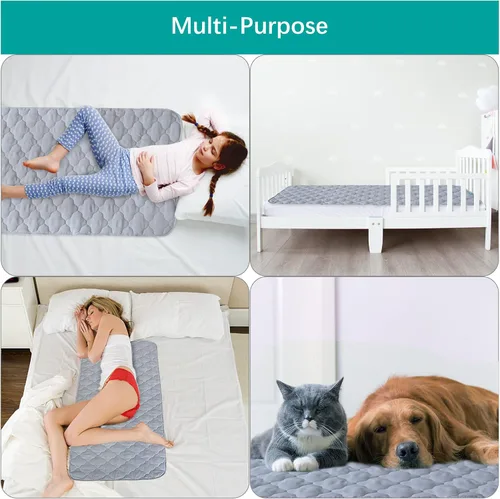 Miniatura 6 de Paquete de 2 protectores de colchón impermeables para cuna, 2 unidades, 28 x 52 pulgadas, antideslizantes y absorbentes, impermeables