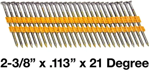 Miniatura 2 de 2-3/8 pulgadas x .113 (8d) 21 grados de plástico de 21 grados en tira de plástico - (caja pequeña) ~ 700 clavos