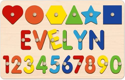 Miniatura 9 de Rompecabezas de nombre personalizado para niños, juguetes educativos Montessori, rompecabezas de madera personalizados para niños de 1 a 3 años