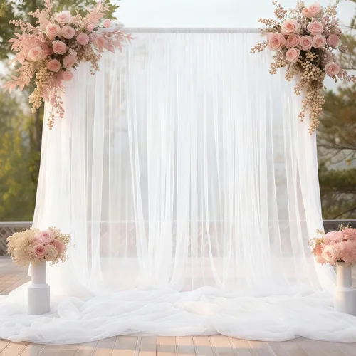 Miniatura 18 de Cortinas de fondo de tul azul de 10x10 para fiestas, cortina de fondo transparente para fotos de boda, cortinas para baby shower, fotografía, fiesta