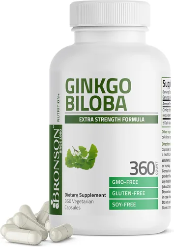 Miniatura 10 de Bronson Ginkgo Biloba Extra Strength Apoya la función cerebral y soporte de memoria, 250 cápsulas vegetarianas