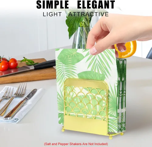 Miniatura 4 de Servilletero para mesa, servilleteros dorados para servilletas de papel y mesas de comedor de cocina y encimeras, elegante dispensador