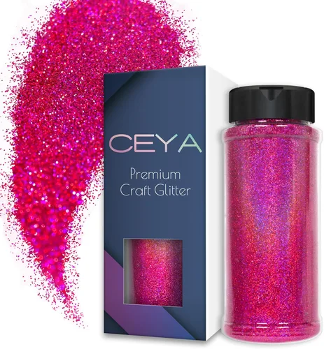 Miniatura 30 de Ceya 110g/ 3.8oz Polvo de Purpurina Holográfica Ultra Fina Láser Verde 1/128” 0.008” 0.2mm para Slime, Resina Epoxy, Manualidades, Vaso, Joyería