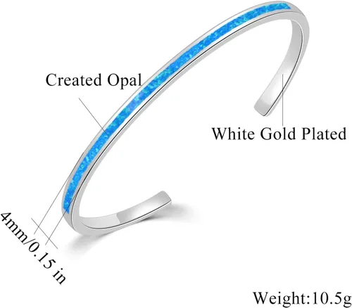 Miniatura 3 de CiNily Pulsera de ópalo para mujer, chapada en oro, hipoalergénica, con piedras preciosas abiertas