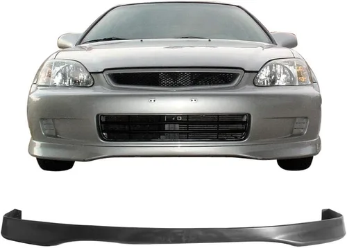Miniatura 12 de FREEMOTOR802 Divisor de parachoques delantero compatible con Honda Civic Sedán 1992-1995, estilo Type-R sin pintar, negro, PP, alerón de mentón