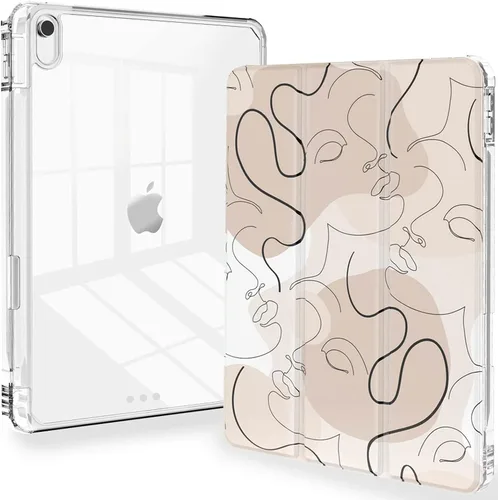 Miniatura 60 de Feams Funda para iPad (A16) 11ª generación de 11 pulgadas 2025, iPad de 10.9 pulgadas 2022, cubierta trasera transparente delgada de tres pliegues