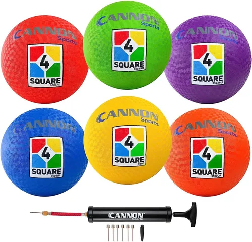 Miniatura 3 de Cannon Sports 4 bolas cuadradas para niños de 8.5 pulgadas, para kickball, balonmano y balón de dodgeball Azul