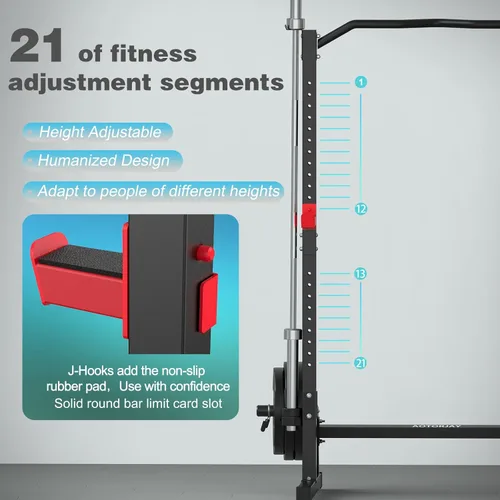 Miniatura 3 de Power Cage Rack ajustable en altura para sentadillas, gimnasio en casa, torre de energía multifunción para dominadas, soporte de entrenamiento