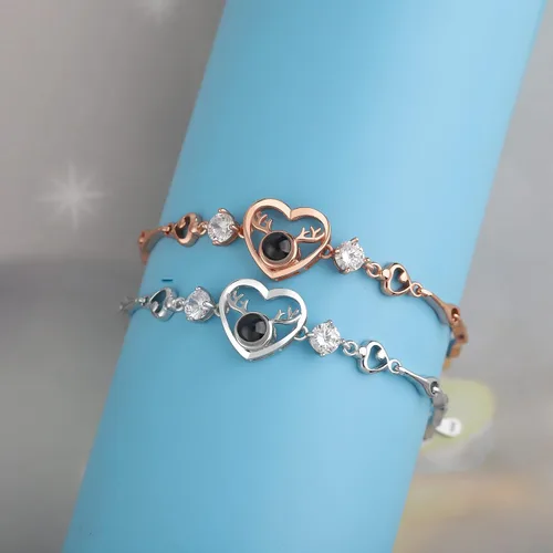 Miniatura 24 de Godchoices Pulsera de fotos personalizada, pulsera de proyección de fotos con imagen en el interior, collar con texto en inglés "I Love You