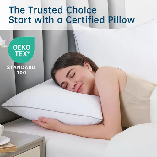 Miniatura 5 de JOLLYVOGUE Almohadas Tamaño King, Almohadas de Cama Certificadas Oeko-Tex para Personas que Duermen de Lado, Espalda y Estómago - Relleno