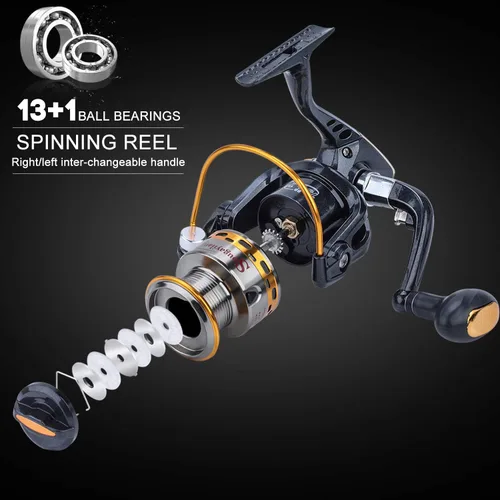 Miniatura 5 de Sougayilang Carrete de caña de pescar Combos de fibra de carbono telescópica caña de pescar con carrete giratorio para viajes agua salada pesca