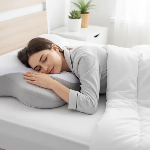 Miniatura 8 de Almohada cervical de espuma viscoelástica sin talco Butterfly-Shaped Ergonomic Design, For Side/Back/Stomach Sleepers, Breathable with Pillowcase