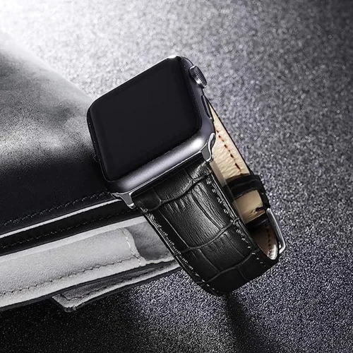 Miniatura 3 de Correa de cuero genuino compatible con Apple Watch Band de 1.496 in 1.575 in 1.614 in 1.654 in 1.732 in 1.772 in 1.811 in 1.929 in, mujeres
