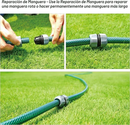 Miniatura 7 de Eden 98063 Sistema de riego de jardín con diseño flexible multiajustable sobre el suelo, rociador y manguera, juego de riego de plantas de bricolaje