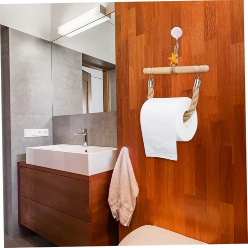 Miniatura 9 de Soporte para toallas de papel de cordel, soporte de pared para papel higiénico, decoración de madera, soporte para toallas de papel, cuerda náutica