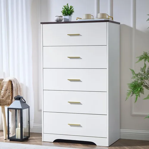 Miniatura 18 de LIDYUK Cómoda negra para dormitorio, cómoda de 6 cajones y cómodas, cómoda de madera moderna, cómoda de 48 pulgadas de ancho para dormitorio