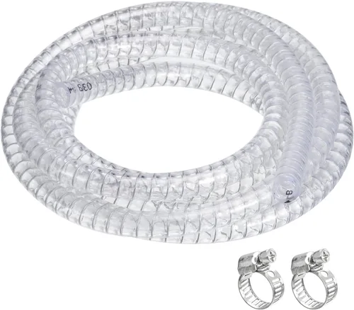 Miniatura 6 de uxcell Tubo de PVC de 1/2 pulgada de diámetro interior x 10 pies, tubo reforzado con alambre de acero, tubo flexible de manguera de vinilo flexible