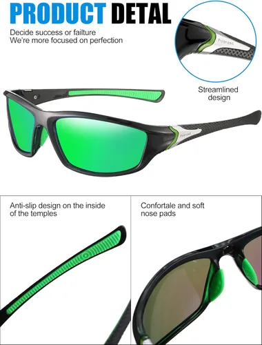Miniatura 4 de Frienda Paquete de 6 Lentes de Sol Polarizados para Deportes para Hombre, Multipack, Se Ajustan sobre Lentes, Paquete de Lote, Set de Lentes