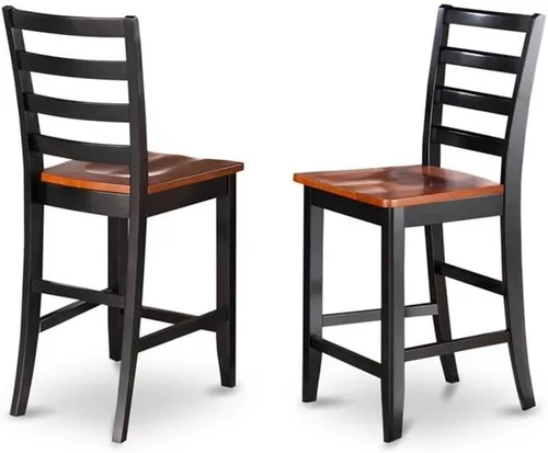 Miniatura 4 de East West Furniture TRFA5-BLK-W - Juego de pub de 5 piezas de altura de mostrador que incluye una mesa redonda de comedor y 4 sillas de cocina, 42 x