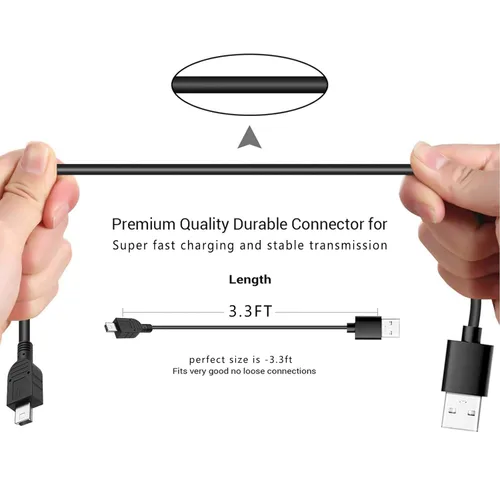 Miniatura 3 de Cable de carga de pared Mini USB de repuesto para medidor de monitoreo de glucosa en sangre OneTouch Verio IQ, Garmin Drive Smart Nuvi gps y carga