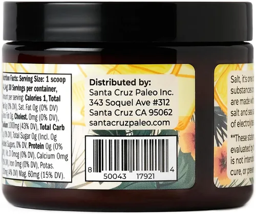 Miniatura 8 de Santa Cruz Paleo Polvo de electrolitos, sabor a limonada, mezcla de bebida de hidratación sin azúcar con sal rosa del Himalaya, sal marina
