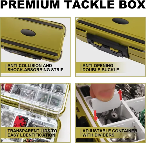 Miniatura 3 de Kit de Accesorios de Señuelos de Pesca GOTOUR con Caja de Aparejos, Anzuelos de Pesca Señuelo de Crankbait de Pececillo, Señuelo de Rana, Señuelo